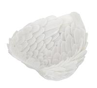 Tomaibaby Angel Wing Resin Tray, Decorative Crystal Balls Holder Jewelry Dish Tabletop Trinket Dish Key Bowl White Angel Wing Statue Desktop Ornament for Home, Office, Vanity