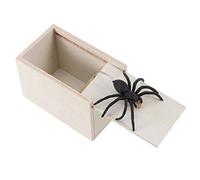 Tomaibaby Spider Box Prank: Spider in a Box Prank - Handmade Spider Hidden in Scarebox - Wooden Practical Joke Toy for Kids Adults Halloween April Fools Day