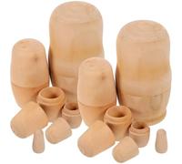 Tomaibaby Unpainted Russian Dolls: 2 Sets Blank Wooden Nesting Dolls - Matryoshka Stacking Toy for Boys Girls Birthday Gift DIY Your Own Doll Craft Home Decoration