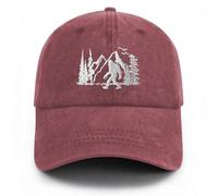 Tomalillin Bigfoot Hats for Men Women, Funny Adjustable Embroidered Big Foot Sasquatch Baseball Cap, Wild Bigfoot Trucker Hat, Bigfoot-red, One size
