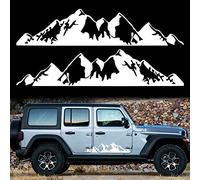 TOMALL 1 Pair 29.7'' Mountains Stickers Decal for Car Body Door Side Auto Snow Mountains Graphic Vinyl Decal Decoration for SUV Truck Off-Road Vehicles Universal Long Size Stickers Accessories (White)