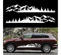 TOMALL 1 Pair 77.4'' Mountain Tree Forest Vinyl Decals for Car Body Door Side Auto Mountains Graphic Stickers Decoration for SUV Off-Road Vehicles Universal Stickers Accessories (B-White-Large)