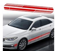 TOMALL 1 Pair 82.6'' Sports Racing Stripe Stickers for Car Body Door Side Stripe Graphic Vinyl Decals Decoration for All Cars SUV Truck Off-Road Vehicles Universal Stickers Accessories (Red)