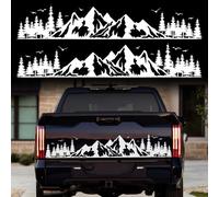 TOMALL 1 Pair Fir Mountain Forest Vinyl Decals for Car Body Door Sides Universal Waterproof Tree Graphic Stickers Decoration for Travel Trailer Camper Vehicles SUV Truck Off-Road (Medium-White)