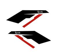 TOMALL 1 Pair Racing Sports Stripe Vinyl Decals for Car Fender Hood Bumper Body Auto Stripe Graphic Stickers Decorations for Pickup Vehicle SUV Truck Off-Road Exterior Car Accessories (Black+Red)