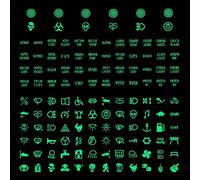 TOMALL 132pcs Centre Console Switch Luminous Stickers for Car Night Safety Luminous Decals Circuit Panel Label Glow in The Dark Accessories for Boat Trailer Car Headlight Control GPS