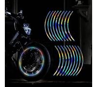 TOMALL 18pcs Lengthen 16"-19" Reflective Wheel Rim Stripe Decal for Motorcycle Wheels Car Cycling Bike Bicycle Night Safety Decoration Stripe Universal Reflective Sticker for Car (Gradient)