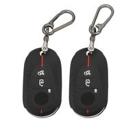 TOMALL 2 Pack for Mercedes Benz Key Fob Cover with Keychain, 3 Buttons Silicone Rubber Key Fob Case Fit for Mercedes Benz 2022-2025 S-Class, G-Class, E-Class, C-Class, GLC-Class, SL-Class, EQS, EQE