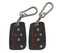 TOMALL 2 Pack for VW Volkswagen Key Fob Cover with Keychain, 4 Buttons Silicone Rubber Key Case Compatible with VW Volkswagen Arteon Atlas Golf Jetta Passat Tiguan Folding Flip Key Shell