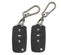 TOMALL 2 Pack for VW Volkswagen Key Fob Cover with Keychain, 4 Buttons Silicone Rubber Key Case Compatible with VW Volkswagen Jetta Passat Golf Beetle Rabbit GTI CC EOS Folding Flip Key Shell