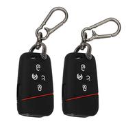 TOMALL 2 Pack for VW Volkswagen Key Fob Cover with Keychain, 5 Buttons Silicone Rubber Key Case Compatible with VW Tiguan Atlas Passat Jetta Golf Alltrack Arteon Taos Car Key Cover