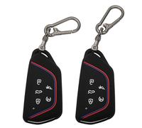 TOMALL 2 Pack for VW Volkswagen Key Fob Cover with Keychain, 5 Buttons Silicone Rubber Key Case Compatible with VW Volkswagen ID.4 Atlas MK8 GTI Golf R Atlas Cross Sport Car Key Cover
