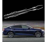 TOMALL 2 Pcs Lightning Stripe Graphic Car Body Vinyl Decals for Vehicles Pickup Truck SUV Automotive Pinstripe Tape Stripe Racing Stickers Trim Exterior Modification Decor Accessories (White)