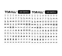 TOMALL 200Pcs Light Switch Labels Icon Stickers Household Transparent Light Fan Heater Bed Bathroom Kitchen Garage Laundry Room Switch Label Graphic Kit for Home Office School Hotel Public Places