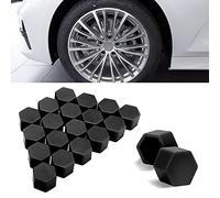 TOMALL 20pcs 19mm Silicone Wheel Lug Nut Covers Hub Screw Rim Bolt Rustproof Tyres Screw Caps Protection Universal Decoration for Car (Black)