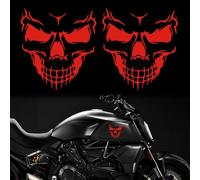 TOMALL 2Pcs Skull Stickers for Car Halloween Theme Scary Ghost Decal Skull Graphic for Car Motorcycles Truck Window Windshield Door Wall Funny Self-Adhesive DIY Personality Decorations (Red-11cm)