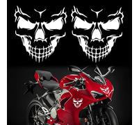 TOMALL 2Pcs Skull Stickers for Car Halloween Theme Scary Ghost Decal Skull Graphic for Motorcycles Truck Window Windshield Door Wall Funny Self-Adhesive DIY Personality Decorations (White-11cm)