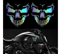 TOMALL 2Pcs Skull Stickers for Car Halloween Theme Scary Ghost Decal Skull Graphic for Motorcycles Truck Window Windshield Door Wall Funny Self-Adhesive DIY Personality Decorations (Gradient-11cm)