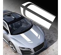 TOMALL 33"x 5.7" Car Hood Stripe Sticker - White, Vinyl, Sporty Striped, Waterproof, Outdoor, Racing