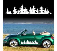 TOMALL 38.3'' Pine Tree Forest Vinyl Decal for Car Roof Rack Window Auto Tree Graphic Sticker Decoration for Vehicles SUV Truck Off-Road Car Body Door Side Trunk Waterproof Universal (White-Middle)
