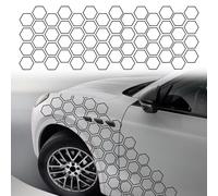 TOMALL 38''x12'' Honeycomb Car Side Body Stickers Hexagonal Graphics Decals Auto Vinyl Waterproof Car Door Side Stripes Racing Sports Skirt Decal Universal for Car Vehicles SUV Decorations (Black)