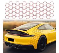 TOMALL 39.4''x13.8'' Honeycomb Car Side Body Stickers Hexagonal Graphics Decals Auto Vinyl Waterproof Car Door Side Stripes Racing Sports Skirt Decal Universal for Car Vehicles SUV Decorations (White)