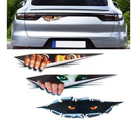 TOMALL 3pcs 3D Simulation Stereo Eyes Peeking Car Stickers Man Peeking Woman Peeking Stickers Leopard Eyes Peeking Sticker Self-Adhesive Waterproof Car Decals for Car Window Bumper Laptop Motorcycle