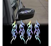 TOMALL 4 Pcs 19cm Flame Reflective Sticker for Car Flame Racing Sports Stripe Decal for Golf Cart Vinyl Waterproof Decal Decoration for Car Body Side Truck SUV Off-Road Vehicles Skateboard (Gradient)