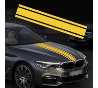 TOMALL 49"x 8.7" Car Hood Stripe Sticker Auto Racing Body Side Stripe Decal Skirt Roof Hood Bumper Decal Vinyl Modified Sticker Decoration for Car (Yellow)