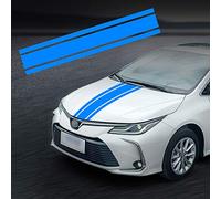 TOMALL 49"x 8.7" Car Hood Stripe Sticker Auto Racing Body Side Stripe Decal Skirt Roof Hood Bumper Stripe Decal Vinyl Modified Stripe Decal Decoration for Car (Blue)