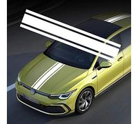 TOMALL 49"x 8.7" Car Hood Stripe Sticker Auto Racing Body Side Stripe Decal Skirt Roof Hood Bumper Stripe Decal Vinyl Modified Stripe Decal Decoration for Car (White)