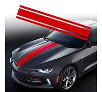 TOMALL 49"x 8.7" Car Hood Stripe Sticker Auto Racing Body Side Stripe Decal Skirt Roof Hood Bumper Stripe Decal Vinyl Modified Stripe Decal Decoration for Car (Red)