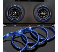 TOMALL 4pcs Aluminum AC Outer Vent Outlet Ring Trim Compatible with Audi A3 S3 RS3 Q2 Auto Air Conditioning Outer Vent Cover Decoration Car Interior Accessories (Blue)