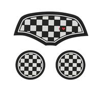 TOMALL Cup Coaster Compatible with Mini Cooper Hatchback F55 F56 Silicone Cup Holder Coaster Center Console Storage Box Car Coasters for Cup Holders Car Coaster Mat Pad Accessory (Checkered)