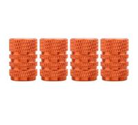 TOMALL Orange Round Style Aluminum Tire Valve Stem Caps for Auto Car Motorcycles