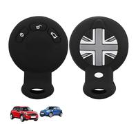 TOMALL Silicone Key Fob Cover Compatible with Mini Cooper 2007-2014 2pcs Remote Key Fob Cover Smart Key Protector Key Case Shell for Car Accessories (Grey)