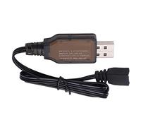 Tomantery 1/16 RC Car Charger Fast Charging USB Cable for 7.4V Lipo Battery 1000mA - Ideal for Remote Control Cars - Plastic, Shown