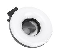 Tomantery 15X Macro Lens LED Ring Light for Smartphone Photography Close Up Photos Portrait Video Recording Black, ABS Material