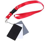 Tomantery 18% Gray/White/Black Balance Card Set for Precise Exposure Color Balance, Portable Strap, Suitable for Various Scenarios, Plastic Material