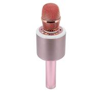 Tomantery 2 in 1 Wireless Microphone Speaker with Colorful LED Light for Karaoke Live, Home Entertainment and Parties, ABS+Metal (Pink)