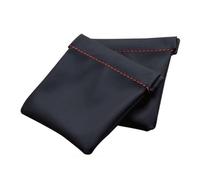 Tomantery 2pcs Black Earphone Pouch PU Leather Compact Storage Bag for Travel Key USB Coin Jewelry for Daily Life School Work