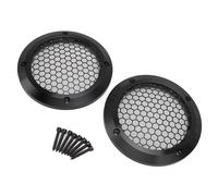 Tomantery 2pcs Durable Speaker Mesh Covers for Car Sound Boxes with Screws, Easy Installation, Ideal for Home Theater, Marine and Automotive Applications 3.54" Inner Diameter Black Iron Aluminum