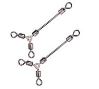 Tomantery 3 Way Rolling Swivels Fishing Tackle, 15Pcs Copper Size 4 | Triple Connector, Copper Material, for Saltwater Freshwater Lure Sinker Hook Rigs