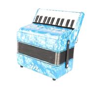Tomantery Accordion 22 Keys 8 Bass Celluloid Musical Instrument Toy (Sky | Hand Accordion with Adjustable Straps, ABS and Maple Build, for Kids Beginners Students