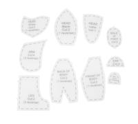 Tomantery Acrylic Bear Template Ruler Set Seamless Cutting Tool for Memory Bear Making for Sewing Enthusiasts, Daughters 10 Pieces (Medium (12 inch))