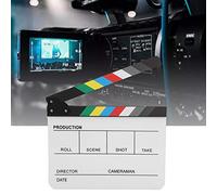 Tomantery Acrylic Durable Director Clapperboard for Film with Pen, Clap Board for Shoot Props, Home Decoration, Black/Yellow/White, 11.8 X 9.8 X 0.7inch (Color whiteboard PAV1CWE3)