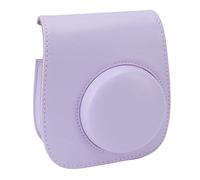 Tomantery Adjustable PU Leather Instant Camera Bag for Mini 12 11 Portable Protective Case, with Shoulder Strap for Traveling Camping (Purple)