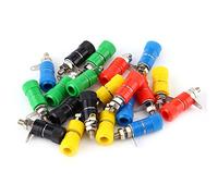 Tomantery Alloy Made 20pcs Binding Post Female Socket Jack for 4MM Banana Plug Connectors, ABS Insulated, Ideal for Electronic Test Equipment, Red Black White Yellow Blue