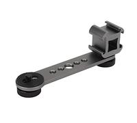Tomantery Aluminium Alloy Durable Triple Cold Shoe Extension Bracket for Vlogs Interviews Live Streaming, Microphone Mount Plate for Photography, Portable Foldable Design for Tripods Monopods (Dark