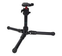 Tomantery "Aluminium Alloy Folding Mini Camera Tripod with Panoramic Ball Head for Desktop Black 4 Sections 30cm-64cm 758g 360° Panoramic View", Chinese and English Manual Included, Ideal for